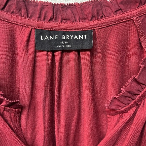 Lane Bryant Women's Red Top with Lace Accents - Picture 3 of 4